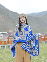 Load image into Gallery viewer, Nepal Cashew Flower Shawl Ethnic Style Scarf Cape Female Thickened Warm Cape
