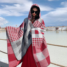 Load image into Gallery viewer, Tibetan Cold Protection Thickened Split Shawl Cloak Autumn and Winter Long Warm Scarf Women&#39;s Cloak
