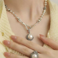 Load image into Gallery viewer, 925 Silver Retro New Floral Silk Pearl Flower Pendant Necklace
