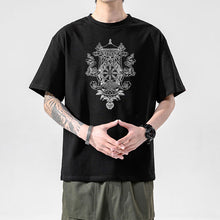 Load image into Gallery viewer, Tibetan Culture T-shirt, Tibetan Totem, Eight Auspicious Characters, Six True Words, Short Sleeved Tibetan Clothing, Yak Clothing
