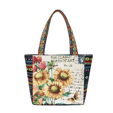 Load image into Gallery viewer, Tote Bag Women&#39;s Bag Going Out Canvas Bag Double-sided Casual Embroidery Large-capacity Handbag Ethnic Style Small Square Bag
