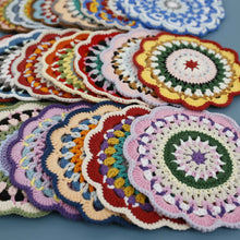 Load image into Gallery viewer, Non-slip Hand-woven Exquisite Large Coaster Sweet Wool Crocheted Vase Mat New Handmade Knitted Flower
