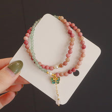 Load image into Gallery viewer, New Tibetan Natural Red Stone Multi-circle Bracelet Powder Crystal Star Moon Bodhi Olive Multi-circle Bracelet
