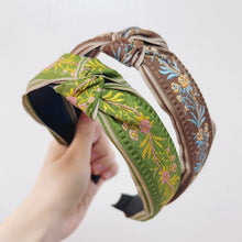 Load image into Gallery viewer, Ethnic Style Embroidery Headband, Retro Hair Accessories, Knotted in The Middle, Wide Edge Headband
