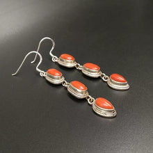 Load image into Gallery viewer, Niche Nepalese Style Handmade Jewelry Coral Stone Fashion Women&#39;s Tibetan Style Personality Creative Retro Ethnic Style Earrings
