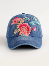 Load image into Gallery viewer, Fashion Versatile Ethnic Style Embroidery Flower Denim Baseball Cap Women's Autumn Sunscreen Shade Cap
