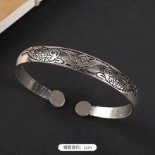 Load image into Gallery viewer, Handmade Miao Silver Old Bracelet Female Ethnic Style Retro Court Chinese Sculpture Ancient Silver Bracelet Personality Exotic Bracelet
