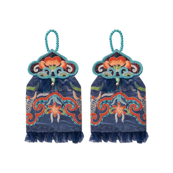 New Ethnic Style Embroidered Flower Wrist Gloves Women's Short Lace Decorative Bell Gloves Wrist Guards