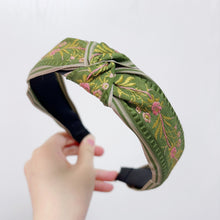 Load image into Gallery viewer, Ethnic Style Embroidery Headband, Retro Hair Accessories, Knotted in The Middle, Wide Edge Headband
