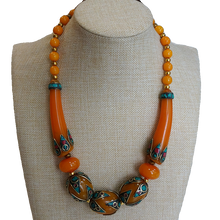 Load image into Gallery viewer, Ethnic Style Tibetan Accessories, Exaggerated Style Big Beads Nepalese Handmade Short Necklaces, Collarbone Chains
