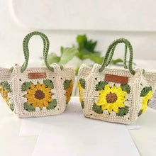 Load image into Gallery viewer, Grid Small Square Bag Wool Knitting Bag
