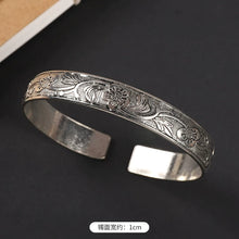 Load image into Gallery viewer, Handmade Miao Silver Old Bracelet Female Ethnic Style Retro Court Chinese Sculpture Ancient Silver Bracelet Personality Exotic Bracelet
