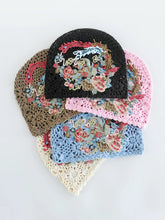 Load image into Gallery viewer, Ethnic Style Phoenix Embroidery Women's Headscarf Cover White Autumn Hat Hollow Knitting Heap Headscarf Woven Hat
