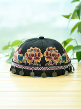 Load image into Gallery viewer, Ethnic Style Embroidery Fringed Hat Retro Personality Brimless Spring and Summer Yuppie Watermelon Hat Trendy Landlord Melon Fur Hat
