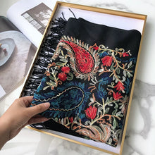 Load image into Gallery viewer, Autumn and Winter New Nepal Imitation Cashmere Cotton Embroidery Colorful Cashew National Scarf
