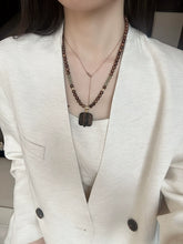 Load image into Gallery viewer, Black Pear with Agarwood Zakiram Square Pendant Necklace, Natural Hetian Jade

