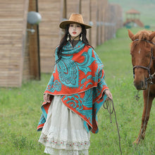 Load image into Gallery viewer, Nepal Cashew Flower Shawl Ethnic Style Scarf Cape Female Thickened Warm Cape
