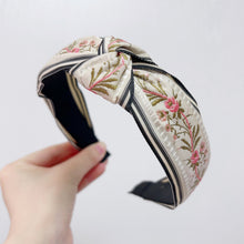 Load image into Gallery viewer, Ethnic Style Embroidery Headband, Retro Hair Accessories, Knotted in The Middle, Wide Edge Headband
