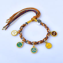 Load image into Gallery viewer, New Tibetan Five-way God of Wealth Hand Rope Handwoven Bracelet Rope Thangka God of Wealth Green Tara Zakiram Bracelet
