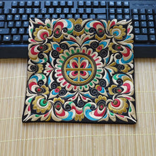 Load image into Gallery viewer, Ethnic Style Embroidery Placemat Yi Fabric Embroidery Heat Insulation Mat Tea Square Mat Table Coffee Table Anti-scalding and Non-slip Mat
