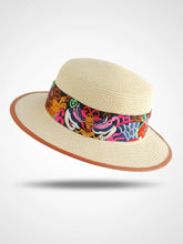 Load image into Gallery viewer, Straw Hat Retro Ethnic Style Embroidery Flower Beach Hat Spring and Summer Basin Hat
