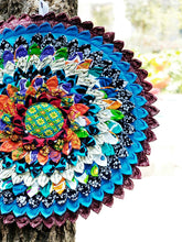 Load image into Gallery viewer, New Ethnic Style Handmade Round Fabric Seat Cushion Washable Cotton and Linen Tatami Mat Futon Splicing Garden Chair Cushion
