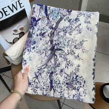 Load image into Gallery viewer, Cotton and Linen Scarf Female Original Design Birds and Flowers Pastoral Style Versatile Warm and Beautiful Neck Shawl Spring and Autumn New

