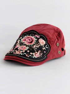 New Embroidered National Style Hat Women's Spring Summer and Autumn Breathable Cap Fashion Versatile Beret Women's Forward Hat Women's Hat