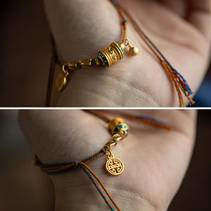 The Six Syllable Mantra Good Luck Beads Woven Hand Rope Tibetan Bracelet