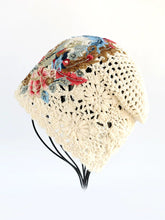 Load image into Gallery viewer, Ethnic Style Phoenix Embroidery Women's Headscarf Cover White Autumn Hat Hollow Knitting Heap Headscarf Woven Hat
