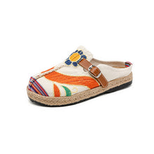 Load image into Gallery viewer, New Embroidered Cloth Shoes Flat-bottomed Casual Fabric Slippers Cloth Shoes Casual Bag Head Cloth Shoes Women
