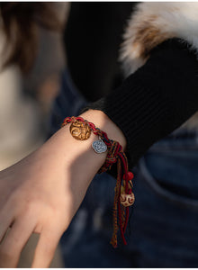 All Hand-woven Tibetan Colorful Hand Jomon Play Bracelet, Hand Rubbing Cotton Rope Woven Rope, Ethnic Style Hand Ornaments