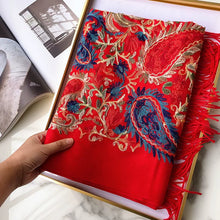 Load image into Gallery viewer, Autumn and Winter New Nepal Imitation Cashmere Cotton Embroidery Colorful Cashew National Scarf

