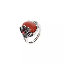 Load image into Gallery viewer, Nanhong Agate Rose S925 Silver Ring Women's 2026 New Popular Niche Design Ethnic Style Index Finger Ring
