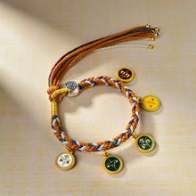 Load image into Gallery viewer, New Tibetan Five-way God of Wealth Hand Rope Handwoven Bracelet Rope Thangka God of Wealth Green Tara Zakiram Bracelet
