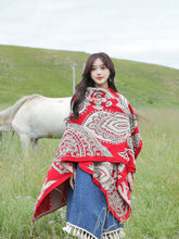 Load image into Gallery viewer, Nepal Cashew Flower Shawl Ethnic Style Scarf Cape Female Thickened Warm Cape
