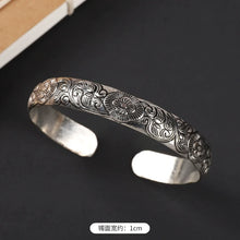 Load image into Gallery viewer, Handmade Miao Silver Old Bracelet Female Ethnic Style Retro Court Chinese Sculpture Ancient Silver Bracelet Personality Exotic Bracelet
