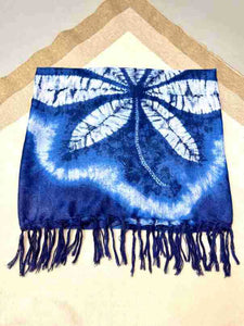 New Blue Dye Tie Scarf Ethnic Style Tie Dye Retro Large Shawl Long Detached Tibetan Blue Art Wax Dyed Scarf