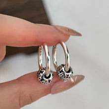 Load image into Gallery viewer, S925 Silver Earrings Women's Simple and Retro Lucky Transshipment Anti-allergic Element Ring Earrings
