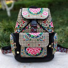 Load image into Gallery viewer, New Embroidery Bag Ethnic Style Bag Women&#39;s Large Capacity Canvas Backpack Travel Bag Fabric Art
