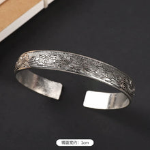 Load image into Gallery viewer, Handmade Miao Silver Old Bracelet Female Ethnic Style Retro Court Chinese Sculpture Ancient Silver Bracelet Personality Exotic Bracelet
