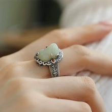 Load image into Gallery viewer, 925 Silver Retro Classic Ethnic Style Lucky Ring Opening Adjustment Advanced Sense Versatile Ring
