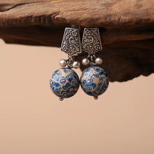 Load image into Gallery viewer, Large Lacquer Beads, Screw Earrings, Gifts, National Style Temperament Earrings, Exaggerated Women's Earrings, Light Luxury, High-end National Style Earrings
