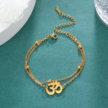 Load image into Gallery viewer, Dawapara Om Ohm Aum Charm Spiritual Pendant Stainless Steel Bracelet Yoga Jewelry Meditation Buddhist Spiritual Amulet
