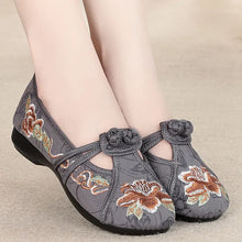 Load image into Gallery viewer, Women Retro High Quality Red Embroidery Ballet Shoes Lady Casual Sweet White Anti Skid Hemp Flat Shoes Zapatos Mujer E6184x
