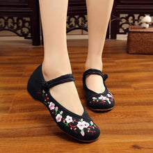 Load image into Gallery viewer, Sapatos Femininas Women Fashion Sweet Light Weight Embroidery Buckle Strap Flat Shoes Lady Casual Dance Shoes Ga296
