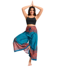 Load image into Gallery viewer, Women's Boho Palazzo Pants Wide Leg Yoga Wrap Tie Up Waistband Beach Cover Up Trousers Rayon Soft Breathable Loose Pants

