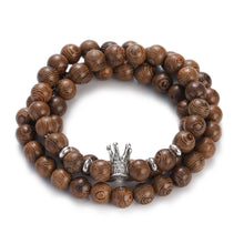 Load image into Gallery viewer, Multilayer Wood Beads Buddha Lotus OM Bracelet Tibetan Buddhist Mala Charm Rosary Bracelet Yoga Wooden For Women Men Jewelry
