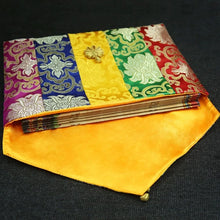 Load image into Gallery viewer, Colorful Buddhist Scripture Storage Bag Organizer Handicrafts Embroidery Satin Button Bag Good Luck Tibetan Home Gift Decorative
