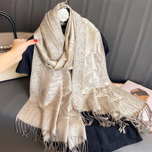 Load image into Gallery viewer, Luxury Brand Autumn Cashmere Pashmina Shawl Lady Wrap Warm Winter Scarves Design Print Female Foulard Cotton Stoles Scarf 2023
